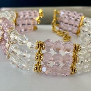 Crystal choker and bracelet